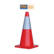 Orange Hi-Vis Traffic Cones with reflective band